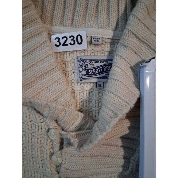 Vintage Schott Bros Chunky Men's size XL Grandpa Fisherman Wool Shawl Sweater - Picture 14 of 15